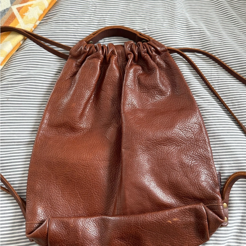 Brown Leather Backpack